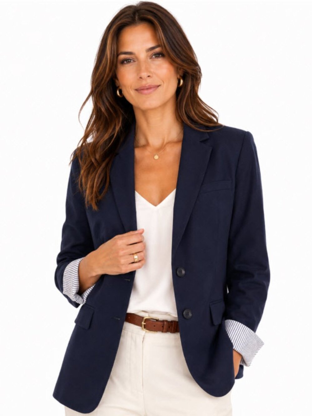 Banana Republic Wool Navy Blue 2-Button Blazer Size 12 NWOT Classic Tailored